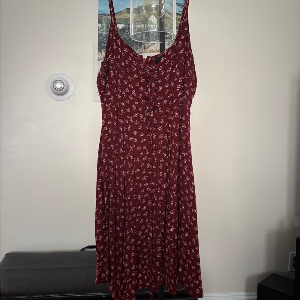 Forever 21 Burgundy Floral Dress